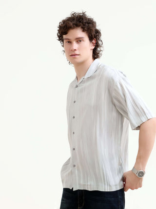 Tonal light gray lightweight oversized shirt - model_poseposition_of_shirtporduct_type