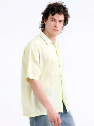 Tonal pastel lemon lightweight oversized shirt - model_poseposition_of_shirtporduct_type