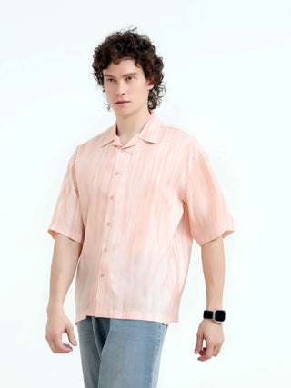 Tonal pastel pink lightweight oversized shirt - model_poseposition_of_shirtporduct_type