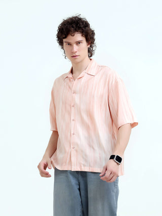 Tonal pastel pink lightweight oversized shirt - model_poseposition_of_shirtporduct_type