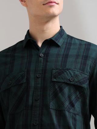 Twilight Green Semi Corduroy Shirt - model_poseposition_of_shirtporduct_type