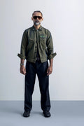 Verdant Signal Olive Green Denim - model_poseposition_of_shirtporduct_type