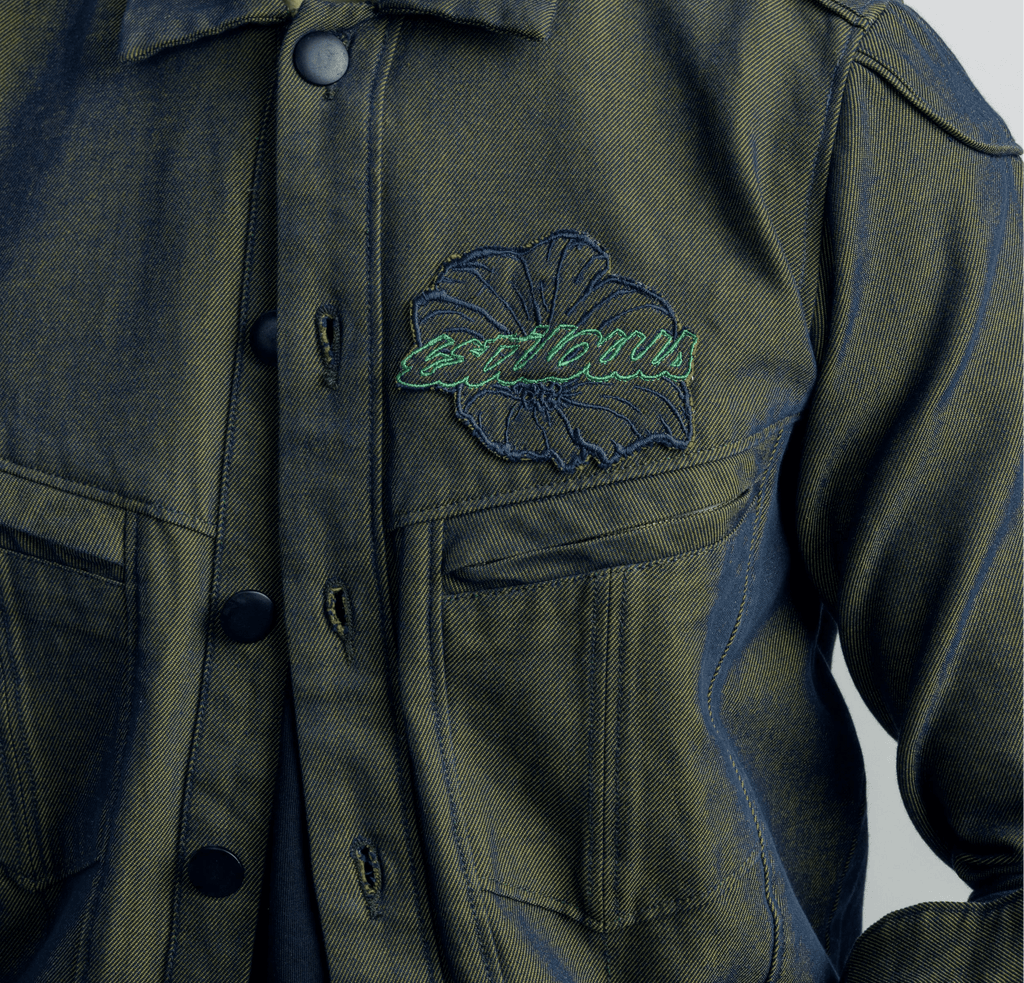 Verdant Signal Olive Green Denim - model_poseposition_of_shirtporduct_type