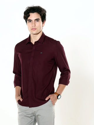 Vintage Wine Seamless Solid Shirt - model_poseposition_of_shirtporduct_type