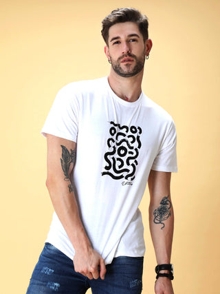 White Crew Neck T-Shirt shop online at Estilocus. This pure cotton printed T-shirt is a stylish go-to for laidback days. Cut in a comfy regular fit. • 100% Cotton knitted interlock 190GSM• Bio washed fabric• Round neck T-shirt • Half sleeve • Suits to wea