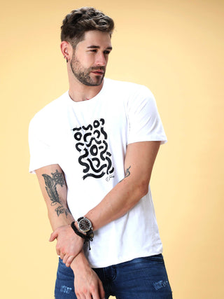 White Crew Neck T-Shirt shop online at Estilocus. This pure cotton printed T-shirt is a stylish go-to for laidback days. Cut in a comfy regular fit. • 100% Cotton knitted interlock 190GSM• Bio washed fabric• Round neck T-shirt • Half sleeve • Suits to wea