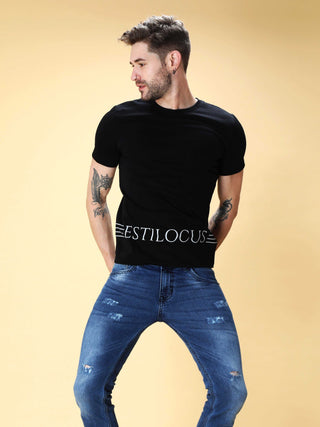 Jade Black Crew neck T-Shirt shop online at Estilocus. This pure cotton printed T-shirt is a stylish go-to for laidback days. Cut in a comfy regular fit. • 100% Cotton knitted interlock 190GSM• Bio washed fabric• Round neck T-shirt • Half sleeve • Suits t