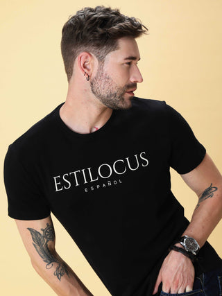 Midnight Black Crew Neck T-Shirt shop online at Estilocus. This pure cotton printed T-shirt is a stylish go-to for laidback days. Cut in a comfy regular fit. • 100% Cotton knitted interlock 190GSM• Bio washed fabric• Round neck T-shirt • Half sleeve • Sui