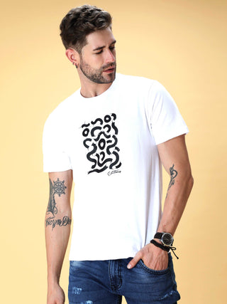 White Crew Neck T-Shirt shop online at Estilocus. This pure cotton printed T-shirt is a stylish go-to for laidback days. Cut in a comfy regular fit. • 100% Cotton knitted interlock 190GSM• Bio washed fabric• Round neck T-shirt • Half sleeve • Suits to wea