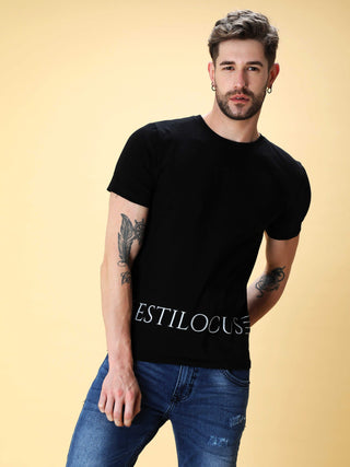 Jade Black Crew neck T-Shirt shop online at Estilocus. This pure cotton printed T-shirt is a stylish go-to for laidback days. Cut in a comfy regular fit. • 100% Cotton knitted interlock 190GSM• Bio washed fabric• Round neck T-shirt • Half sleeve • Suits t