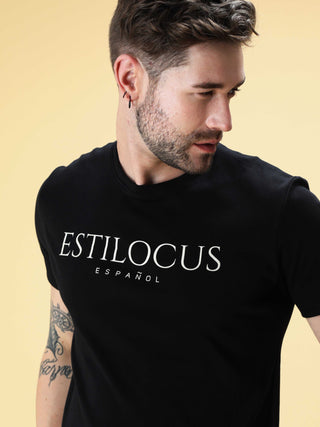 Midnight Black Crew Neck T-Shirt shop online at Estilocus. This pure cotton printed T-shirt is a stylish go-to for laidback days. Cut in a comfy regular fit. • 100% Cotton knitted interlock 190GSM• Bio washed fabric• Round neck T-shirt • Half sleeve • Sui