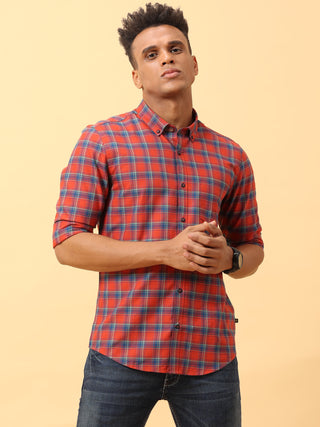 Crimson Red Checks Casual Full sleeve shirt | Men's Shirt shop online at Estilocus. Buy Crimson Red Checks Casual Full Sleeve shirts in different sizes online. Shop For Men with a wide range of latest collections Only at Estilocus. *Free Shipping * COD *