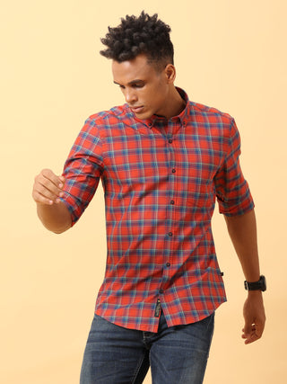 Crimson Red Checks Casual Full sleeve shirt | Men's Shirt shop online at Estilocus. Buy Crimson Red Checks Casual Full Sleeve shirts in different sizes online. Shop For Men with a wide range of latest collections Only at Estilocus. *Free Shipping * COD *