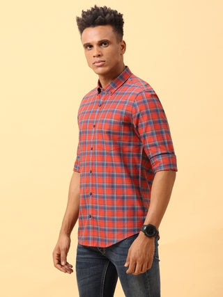 Crimson Red Checks Casual Full sleeve shirt | Men's Shirt shop online at Estilocus. Buy Crimson Red Checks Casual Full Sleeve shirts in different sizes online. Shop For Men with a wide range of latest collections Only at Estilocus. *Free Shipping * COD *