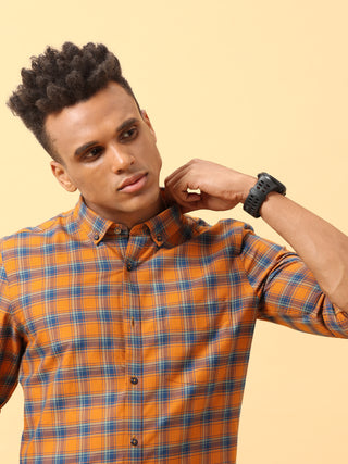 Tangerine Check Casual Full sleeve shirt | Men's Shirt shop online at Estilocus. Buy Tangerine Check Casual Full Sleeve shirts in different sizes online. Shop For Men with a wide range of latest collections Only at Estilocus. *Free Shipping * COD * Easy r