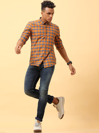 Tangerine Check Casual Full sleeve shirt | Men's Shirt shop online at Estilocus. Buy Tangerine Check Casual Full Sleeve shirts in different sizes online. Shop For Men with a wide range of latest collections Only at Estilocus. *Free Shipping * COD * Easy r