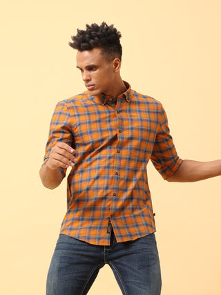 Tangerine Check Casual Full sleeve shirt | Men's Shirt shop online at Estilocus. Buy Tangerine Check Casual Full Sleeve shirts in different sizes online. Shop For Men with a wide range of latest collections Only at Estilocus. *Free Shipping * COD * Easy r