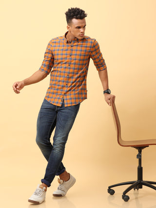 Tangerine Check Casual Full sleeve shirt | Men's Shirt shop online at Estilocus. Buy Tangerine Check Casual Full Sleeve shirts in different sizes online. Shop For Men with a wide range of latest collections Only at Estilocus. *Free Shipping * COD * Easy r