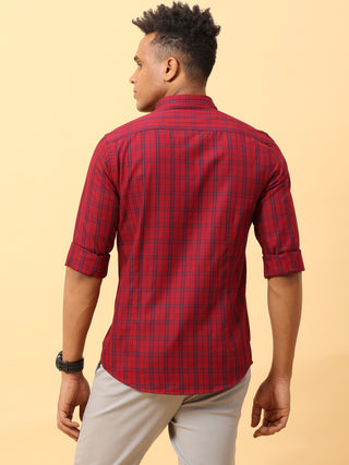 Dark Red checks Semi Casual Full sleeve shirt | Men's Shirt shop online at Estilocus. Buy Dark Red checks Semi Casual Full Sleeve shirts in different sizes online. Shop For Men with a wide range of latest collections Only at Estilocus. *Free Shipping * CO