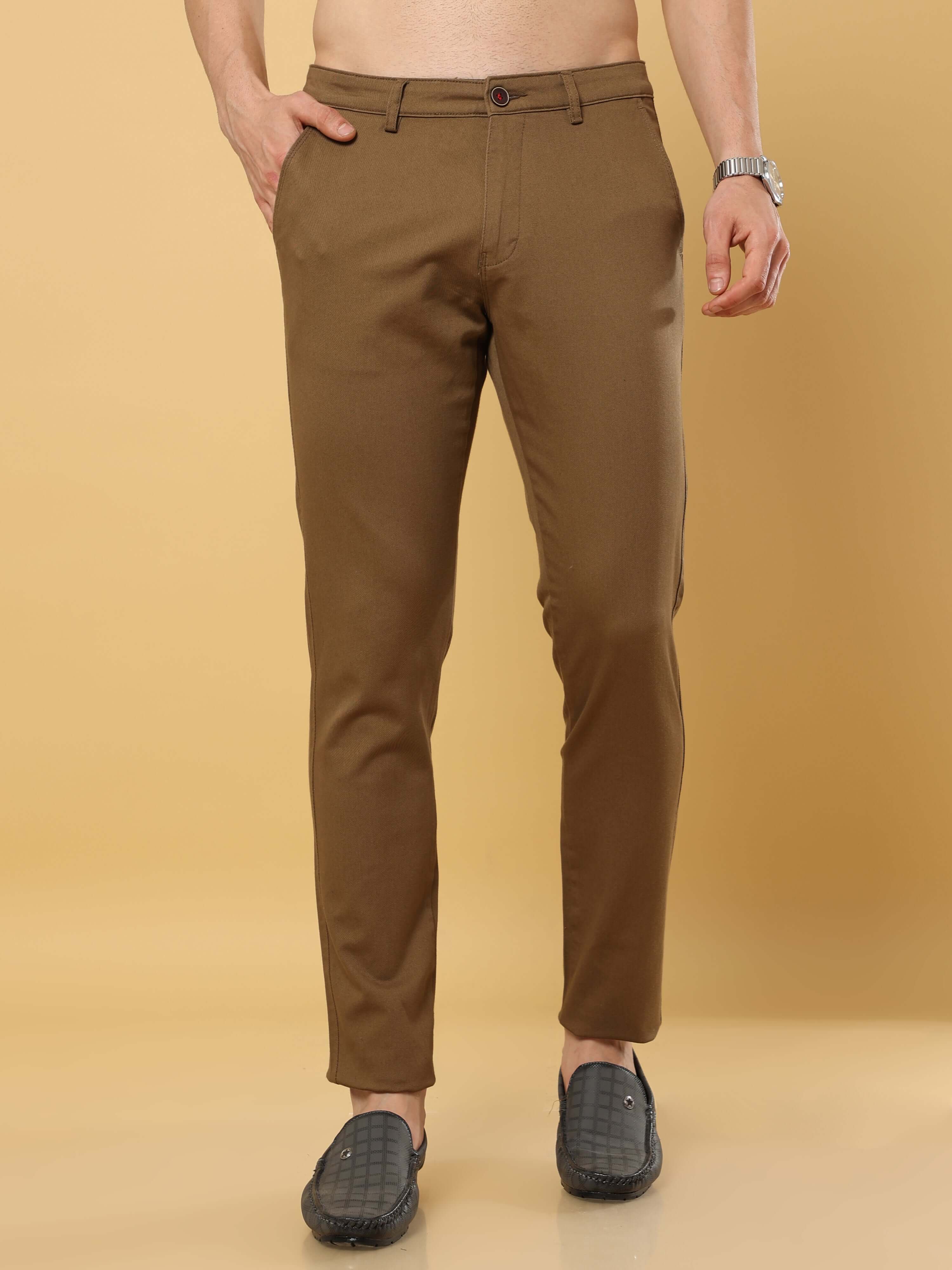 Solid Brown Chino Pants