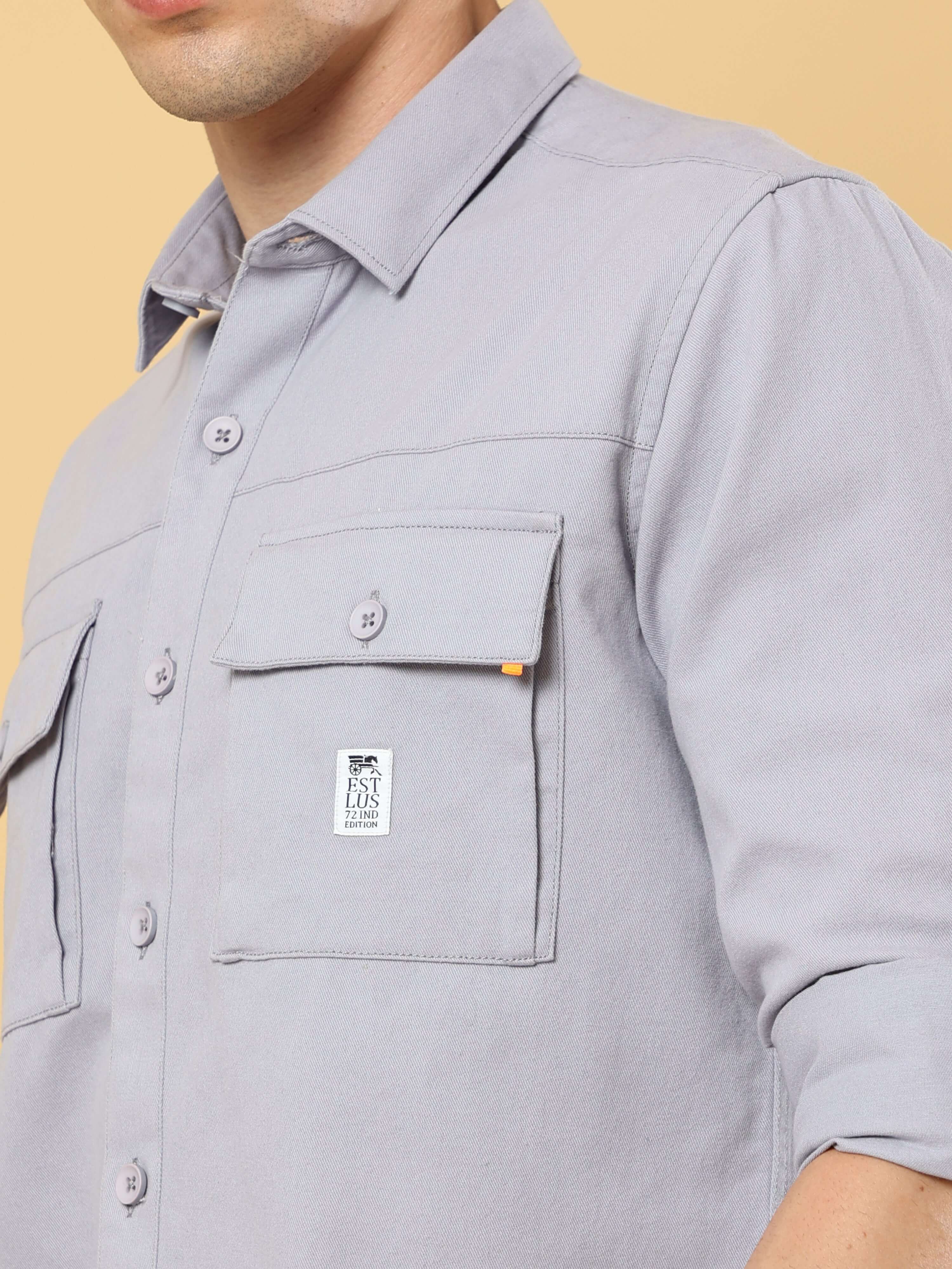 Double Pocket Cargo Casual Full Sleeve Shirt_ Casual Shirt_ estilocus