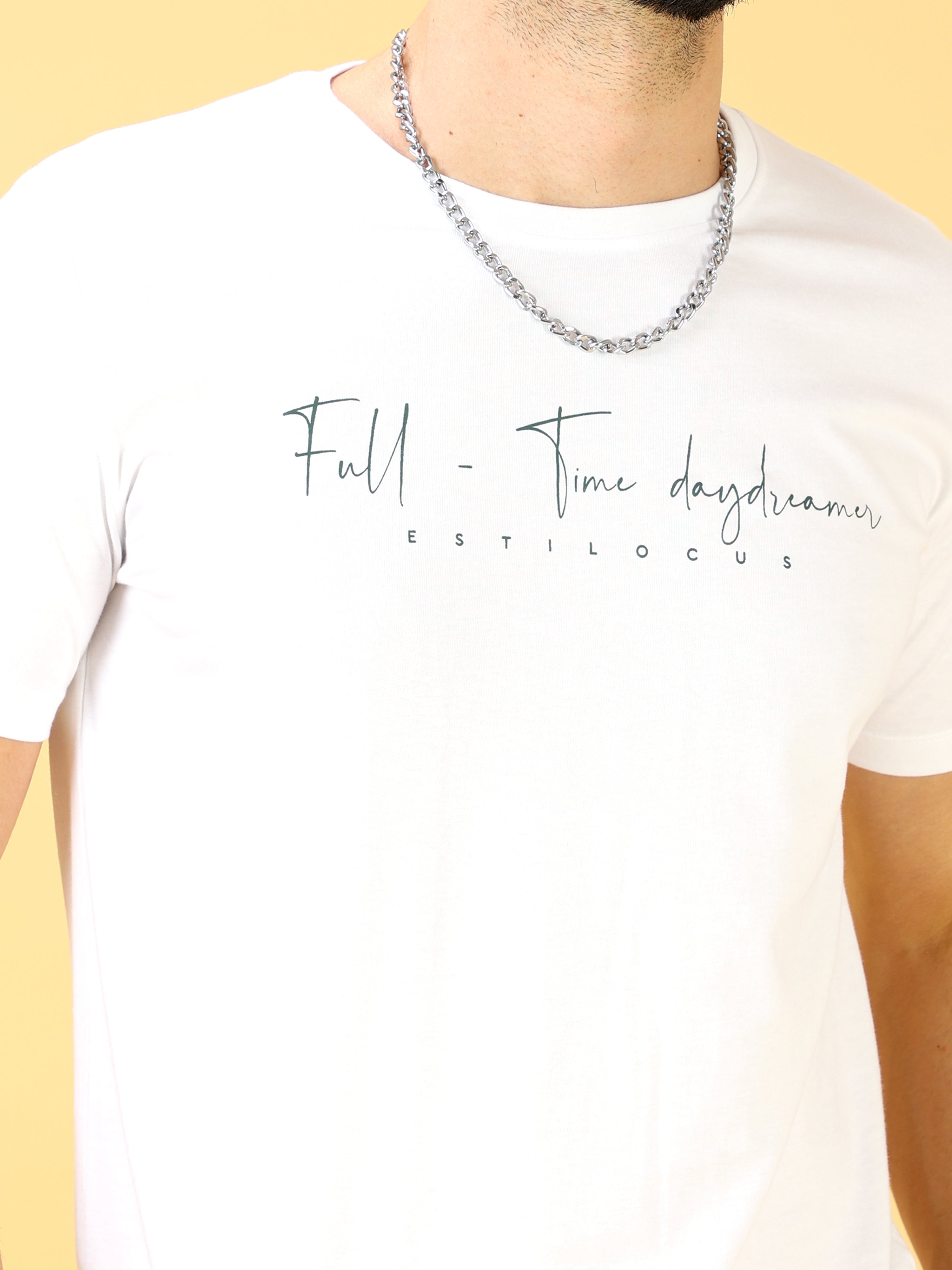 Full Time Daydreamer Grey Print Crew Neck T-Shirt