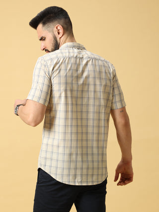 Light Cream Navy And Blue Check Shirt shop online at Estilocus. DETAILS & CARE This pure cotton Checked shirt is a stylish go-to for laidback days. Cut in a comfy regular fit, with a classic button-down front and chest pocket. 100% premium cotton full sle