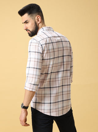 Light Pink With Brown Check Shirt shop online at Estilocus. DETAILS & CARE This pure cotton Checked shirt is a stylish go-to for laidback days. Cut in a comfy regular fit, with a classic button-down front and chest pocket. 100% premium cotton full sleeve