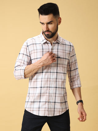 Light Pink With Brown Check Shirt shop online at Estilocus. DETAILS & CARE This pure cotton Checked shirt is a stylish go-to for laidback days. Cut in a comfy regular fit, with a classic button-down front and chest pocket. 100% premium cotton full sleeve