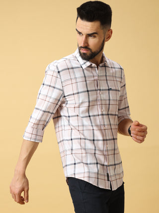 Light Pink With Brown Check Shirt shop online at Estilocus. DETAILS & CARE This pure cotton Checked shirt is a stylish go-to for laidback days. Cut in a comfy regular fit, with a classic button-down front and chest pocket. 100% premium cotton full sleeve