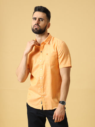 Orange Jacquard Shirt shop online at Estilocus. DETAILS & CARE This pure cotton Solid shirt is a stylish go-to for laidback days. Cut in a comfy regular fit, with a classic button-down front and chest pocket. 100% premium cotton full sleeve Solid Solid sl