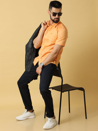 Orange Jacquard Shirt shop online at Estilocus. DETAILS & CARE This pure cotton Solid shirt is a stylish go-to for laidback days. Cut in a comfy regular fit, with a classic button-down front and chest pocket. 100% premium cotton full sleeve Solid Solid sl