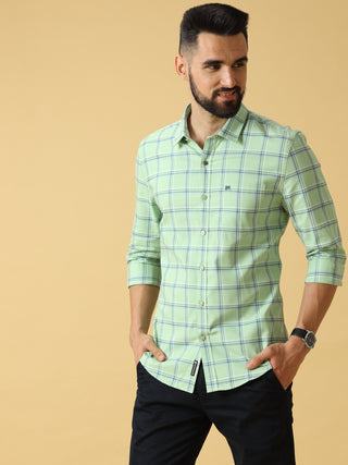 Green Navy /Grey Check Shirt shop online at Estilocus. 100% PREMIUM COTTON FULL SLEEVE CHECKED SLIM SHIRT CUTAWAY COLLAR MACHINE WASH CARE SUITABLE TO WEAR WITH ALL TYPE OF BOTTOMS