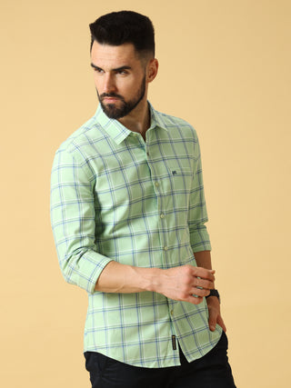 Green Navy /Grey Check Shirt shop online at Estilocus. 100% PREMIUM COTTON FULL SLEEVE CHECKED SLIM SHIRT CUTAWAY COLLAR MACHINE WASH CARE SUITABLE TO WEAR WITH ALL TYPE OF BOTTOMS