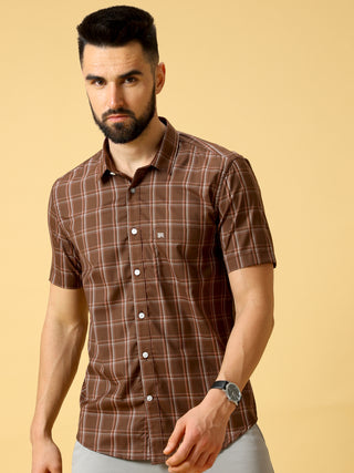 Brown Light Grey Red Check Shirt shop online at Estilocus. DETAILS & CARE This pure cotton Checked shirt is a stylish go-to for laidback days. Cut in a comfy regular fit, with a classic button-down front and chest pocket. 100% premium cotton full sleeve C