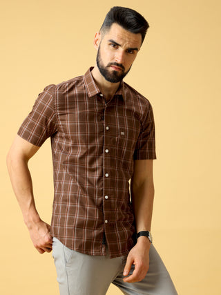 Brown Light Grey Red Check Shirt shop online at Estilocus. DETAILS & CARE This pure cotton Checked shirt is a stylish go-to for laidback days. Cut in a comfy regular fit, with a classic button-down front and chest pocket. 100% premium cotton full sleeve C