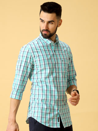 Blue Black Check Full Sleeve Shirt shop online at Estilocus. DETAILS & CARE This pure cotton Checked shirt is a stylish go-to for laidback days. Cut in a comfy regular fit, with a classic button-down front and chest pocket. 100% premium cotton full sleeve