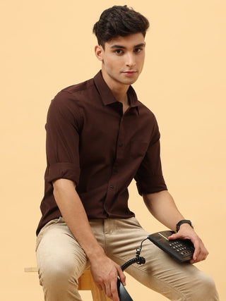 Hickory Brown Semi Casual Full sleeve shirt | Men's Shirt | Best Prices | Estilocus shop online at Estilocus. Buy Hickory Brown Semi Casual Full Sleeve shirts in different sizes online. Shop For Men with a wide range of latest collections Only at Estilocu