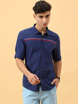 Navy Stripe Semi Casual Full sleeve shirt | Men's Shirt shop online at Estilocus. Buy Navy Stripe Semi Casual Full Sleeve shirts in different sizes online. Shop For Men with a wide range of latest collections Only at Estilocus. *Free Shipping * COD * Easy