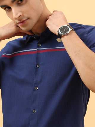 Navy Stripe Semi Casual Full sleeve shirt | Men's Shirt shop online at Estilocus. Buy Navy Stripe Semi Casual Full Sleeve shirts in different sizes online. Shop For Men with a wide range of latest collections Only at Estilocus. *Free Shipping * COD * Easy