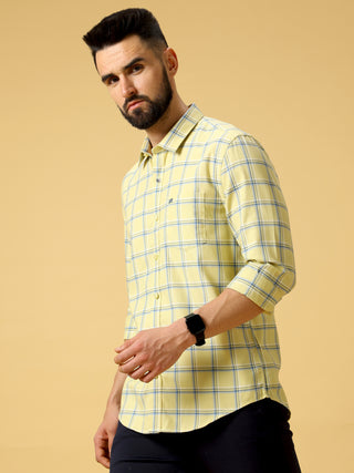 Yellow Navy And Grey Check Shirt shop online at Estilocus. DETAILS & CARE This pure cotton Checked shirt is a stylish go-to for laidback days. Cut in a comfy regular fit, with a classic button-down front and chest pocket. 100% premium cotton full sleeve C