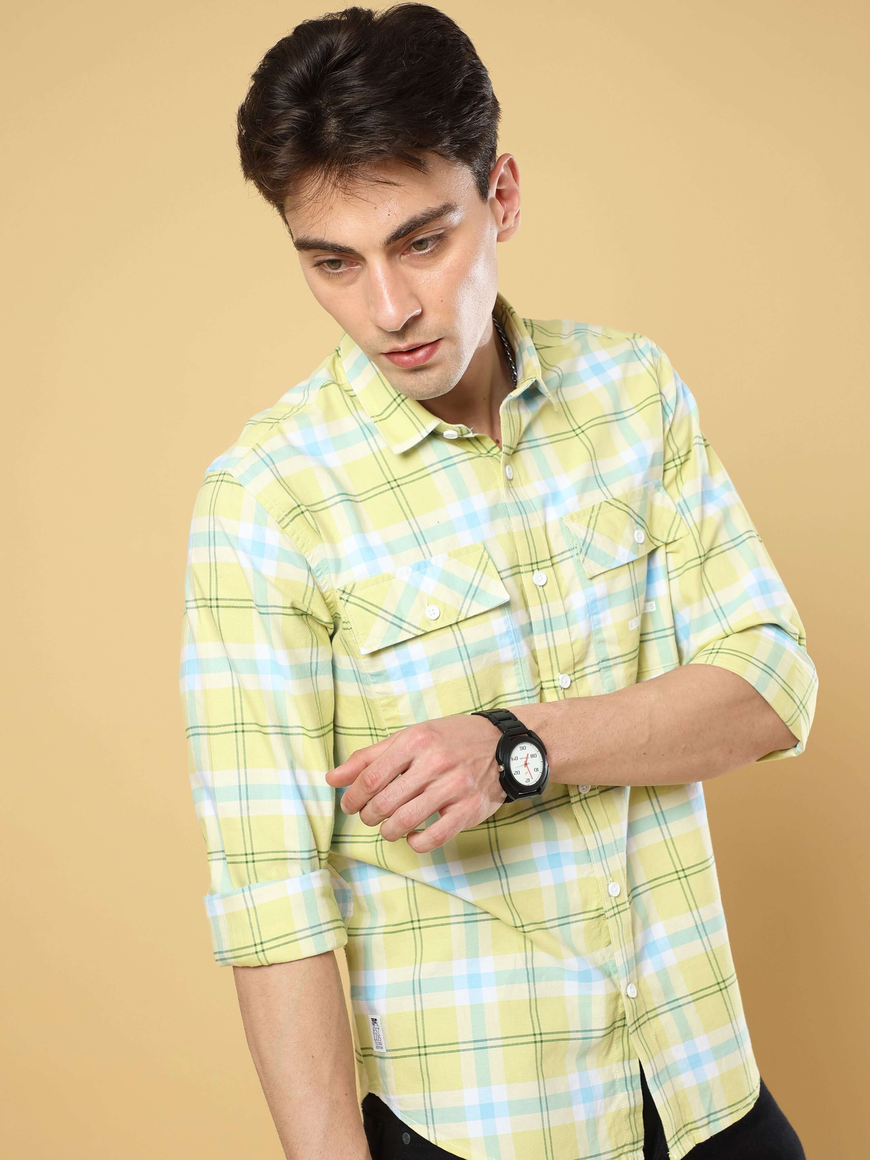 Crayola Yellow Cross Check Shirt