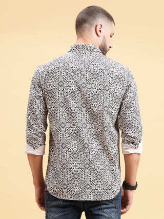 Ecru brown Printed Full sleeve Casual shirt | Men's Shirt shop online at Estilocus. Buy Ecru brown Printed Full sleeve Casual shirt in different sizes and colors online. Shop For Mens Wear with a wide range of Brand New Collections in latest styles only a