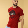 Round Navy/Pink Chest Print Crew Neck T-Shirt_ T-Shirt_ estilocus