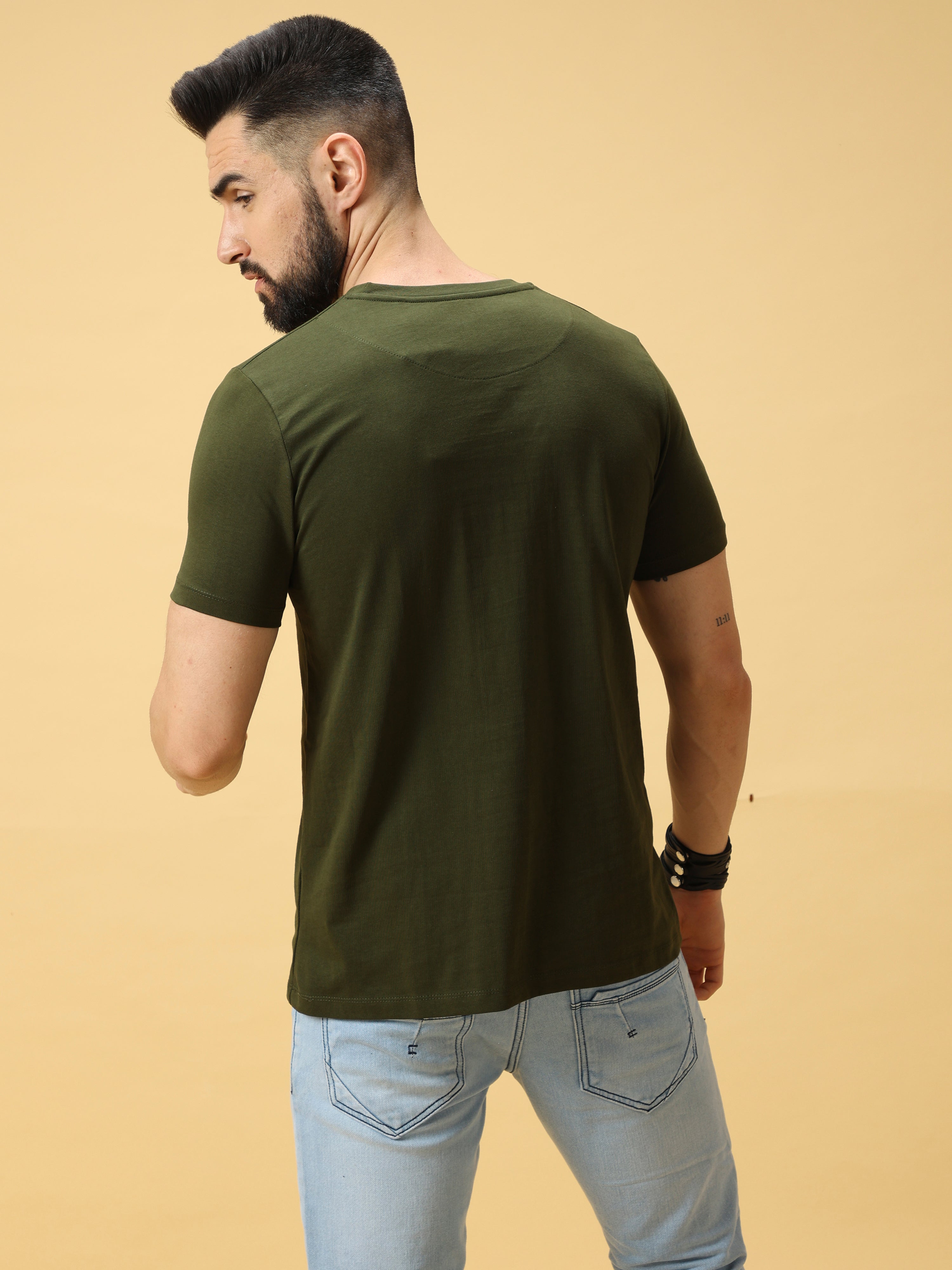 Estilocus Scanner Green Print Crew Neck T-Shirt_ T-Shirt_ estilocus