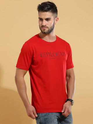 Rosso Corsa Crewneck T-Shirt shop online at Estilocus. This pure cotton printed T-shirt is a stylish go-to for laidback days. Cut in a comfy regular fit. • 100% Cotton knitted interlock 190GSM• Bio washed fabric• Round neck T-shirt • Half sleeve • Suits t