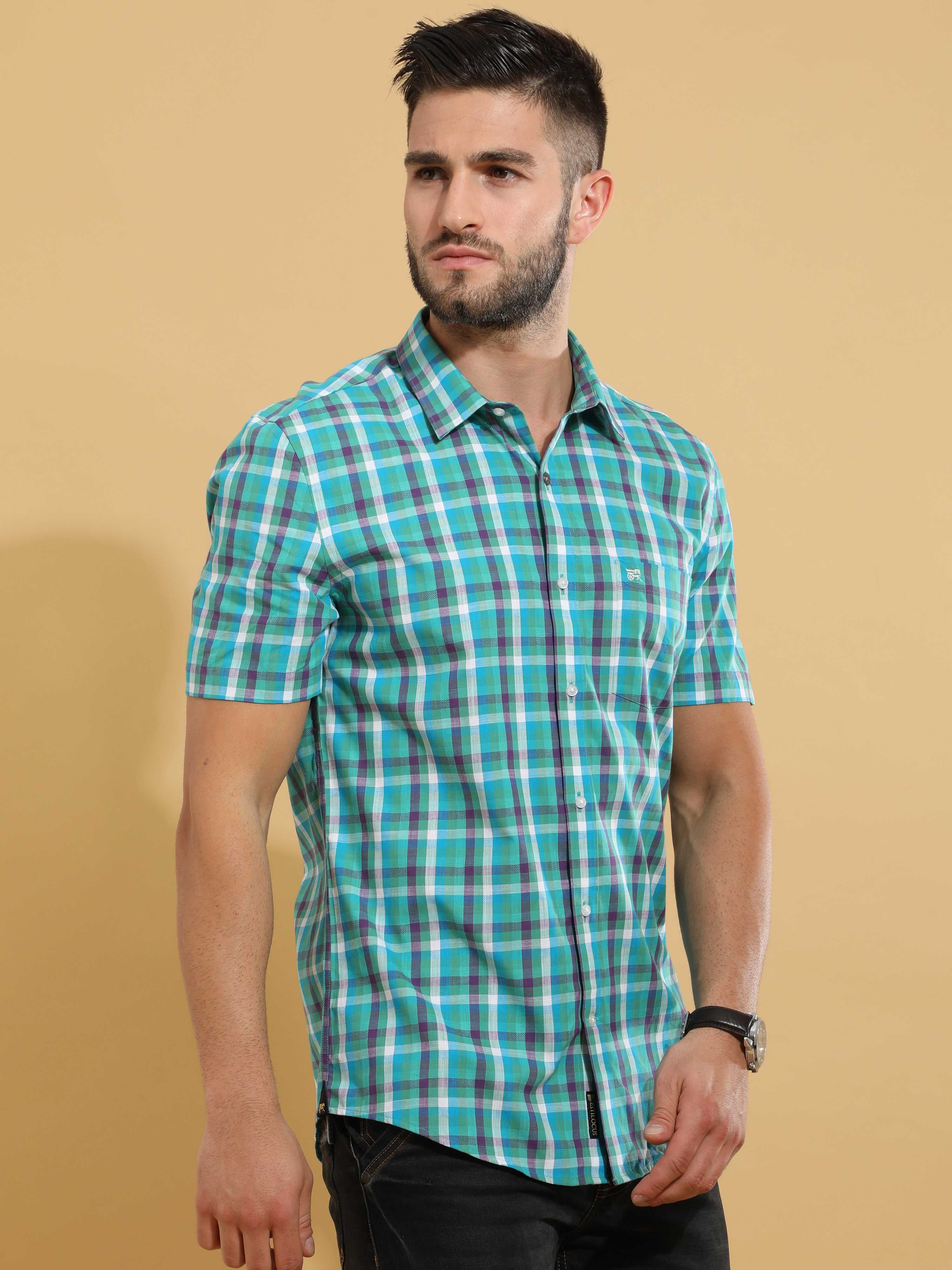 Green Checks Semi Casual Shirt shop online at Estilocus. DETAILS & CARE This pure cotton checked shirt is a stylish go-to for laidback days. Cut in a comfy regular fit, with a classic button-down front and chest pocket. 100% premium cotton full sleeve che