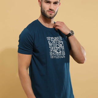 Teal Barcode Crewneck T-Shirt_ T-Shirt_ estilocus