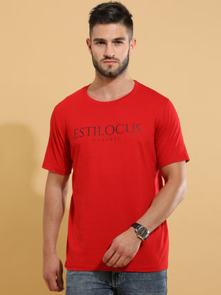 Rosso Corsa Crewneck T-Shirt shop online at Estilocus. This pure cotton printed T-shirt is a stylish go-to for laidback days. Cut in a comfy regular fit. • 100% Cotton knitted interlock 190GSM• Bio washed fabric• Round neck T-shirt • Half sleeve • Suits t