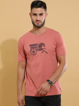 Peach Horse Crewneck T-Shirt shop online at Estilocus. This pure cotton printed T-shirt is a stylish go-to for laidback days. Cut in a comfy regular fit. • 100% Cotton knitted interlock 190GSM• Bio washed fabric• Round neck T-shirt • Half sleeve • Suits t